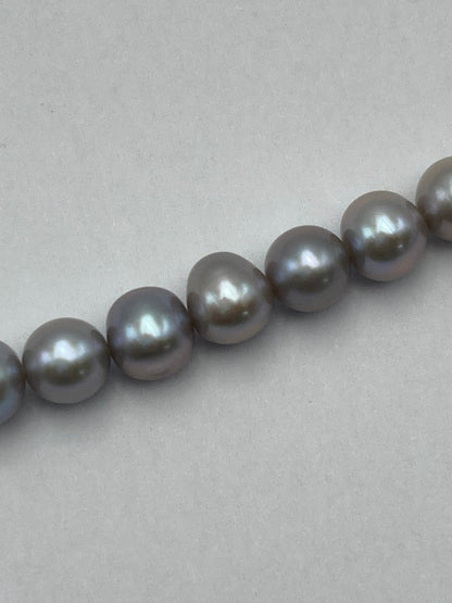 シルバー 4.5ー7.0mm グレーパール ネックレス 中古 D4