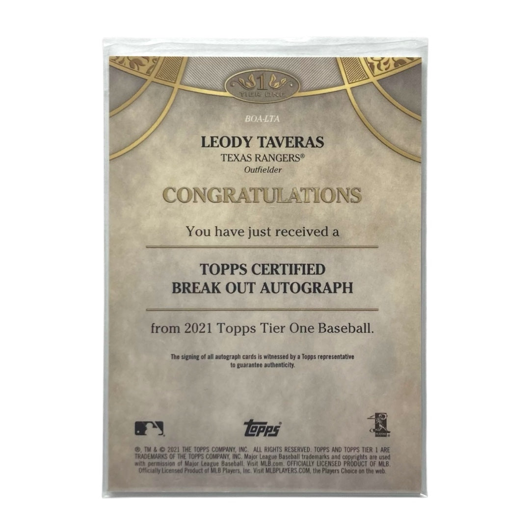 TOPPS MLBカード TIER 1 LEODY TAVERAS TEXAS RANGERS /300 #BOA-LTA 中古 IT2