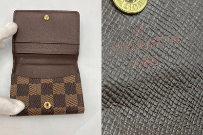 LOUIS VUITTON ルイヴィトン ダミエ エベヌ ラドロー コインケース ブラウン N62925 中古 D4