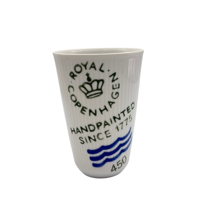 未使用品 Royal Copenhagen ロイヤル コペンハーゲン フルーテッド シグネチャー ハンドペイント タンブラー 2客 洋食器 コップ おしゃれ 廃盤 ブランド 中古 W1