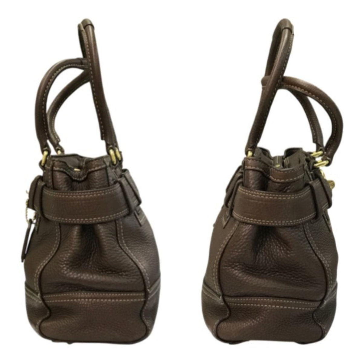 COACH コーチ ハンドバッグ レディース レザー トートバッグ ベルトデザイン ブラウン 10212 中古 T1
