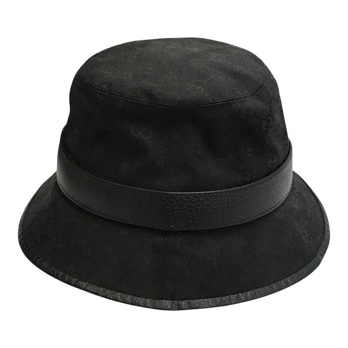 GUCCI グッチ GGキャンバス バケットハット ユニセックス GGマーモント コットン ブラック Mサイズ(58cm) 576587 中古 T1