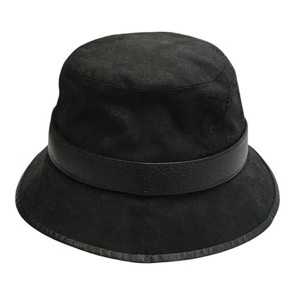 GUCCI グッチ GGキャンバス バケットハット ユニセックス GGマーモント コットン ブラック Mサイズ(58cm) 576587 中古 T1