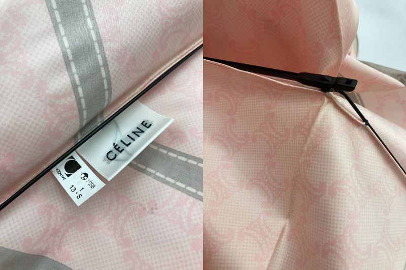 CELINE セリーヌ マカダム 折りたたみ 雨傘  ピンク 中古 D4