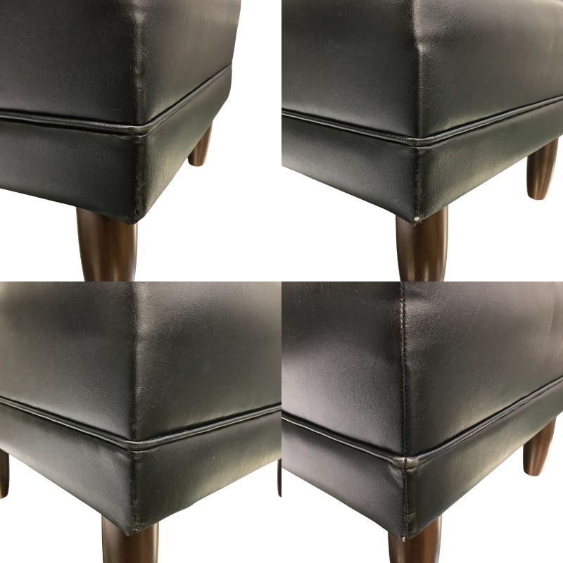 karimoku カリモク オットマン ヴィンテージ レトロ 家具 スツール ブラック 中古 T1