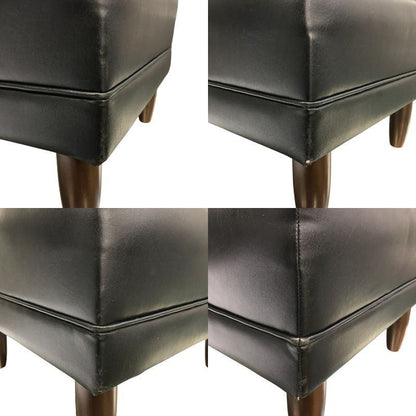 karimoku カリモク オットマン ヴィンテージ レトロ 家具 スツール ブラック 中古 T1