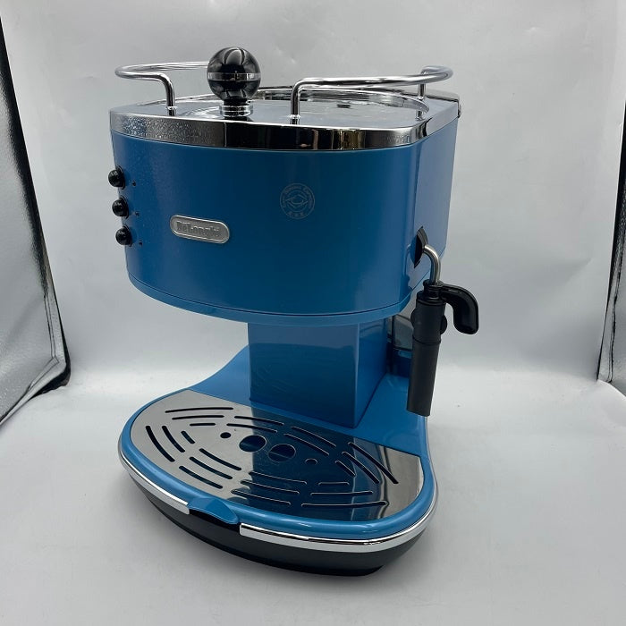 DeLonghi ICONA エスプレッソ・カプチーノメーカー（アズーロブルー） ECO310B カフェラテ コーヒー レトロ クラシック カフェポッド 中古 R4