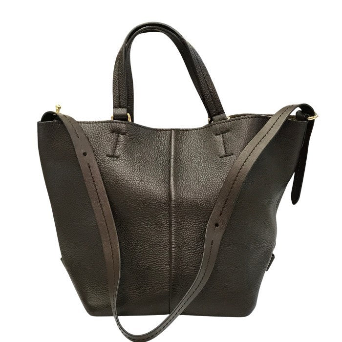Max Mara マックスマーラ トートバッグ レディース シボレザー 2way ハンド/ショルダーバッグ ポーチ付き ブラウン 中古 T1