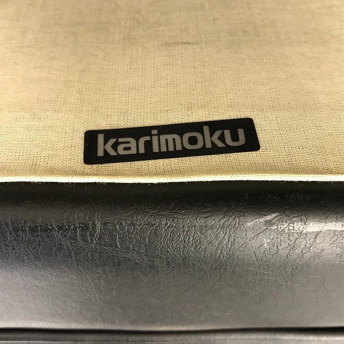 karimoku カリモク オットマン ヴィンテージ レトロ 家具 スツール ブラック 中古 T1