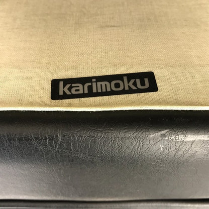 karimoku カリモク オットマン ヴィンテージ レトロ 家具 スツール ブラック 中古 T1