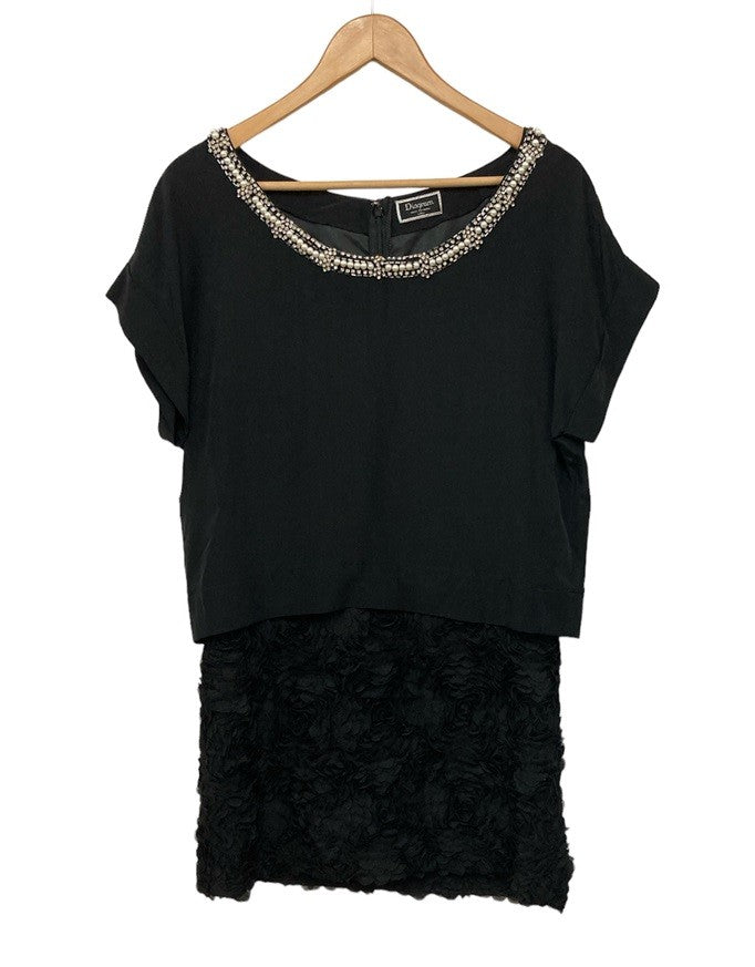 Diagram ダイアグラム コサージュヘムOP ビジュー ワンピース サイズ36 中古 D4