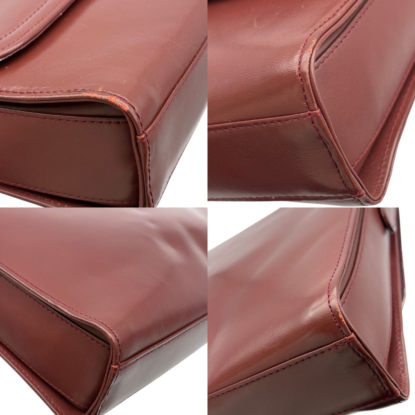 Must de Cartier マストドゥ カルティエ ショルダー バッグ ボルドー 鞄 ブランド レディース オールド ヴィンテージ 中古 W1