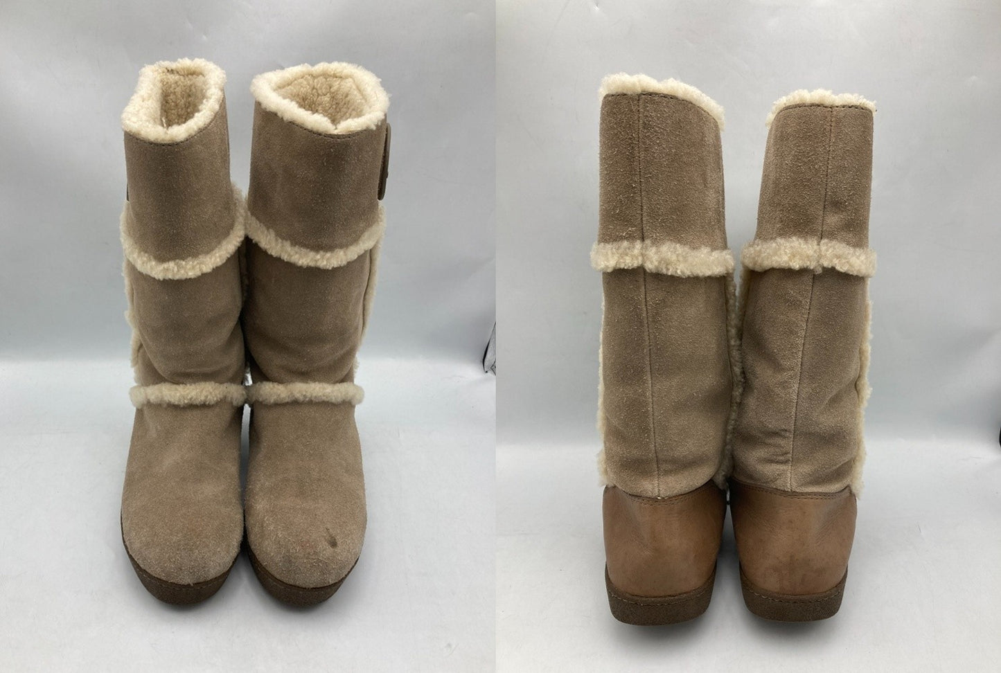 TORY BURCH トリ―バーチ サイドロゴ スウェード ムートンブーツ サイズ約22.5cm 中古 D4