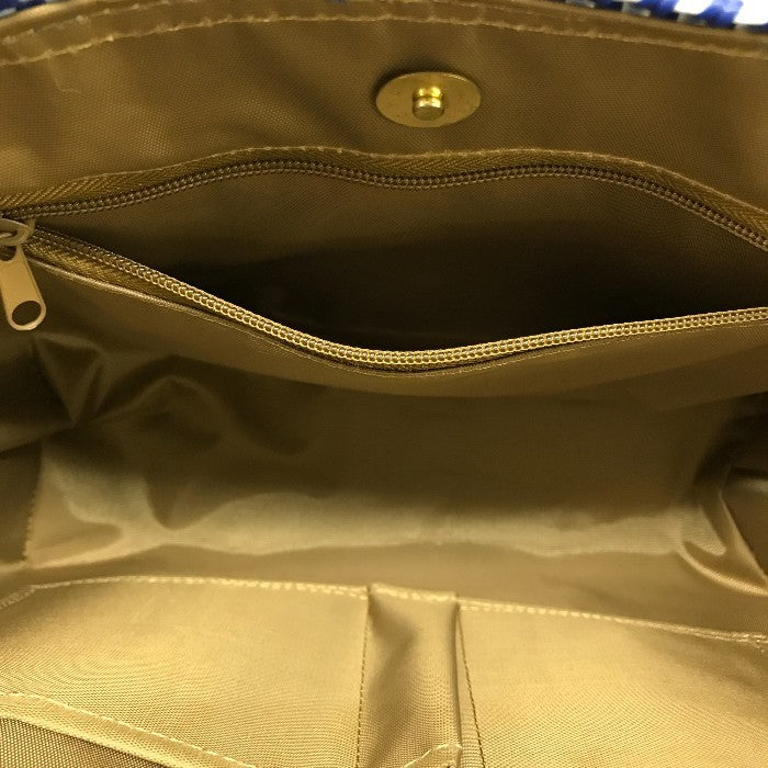 WOVEN ウーヴン メルカドバック レディース ネイビー ホワイト 中古 N1