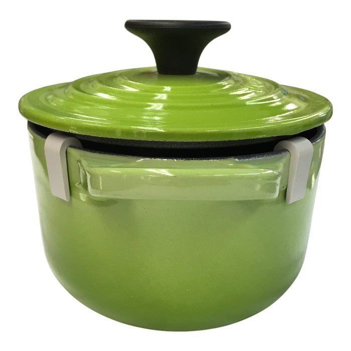 LE CREUSET ル・クルーゼ ココット オーバル 両手鍋 0.9L 楕円 ホーロー 鋳物 IH オーブン 直火 グリーン 中古 T1