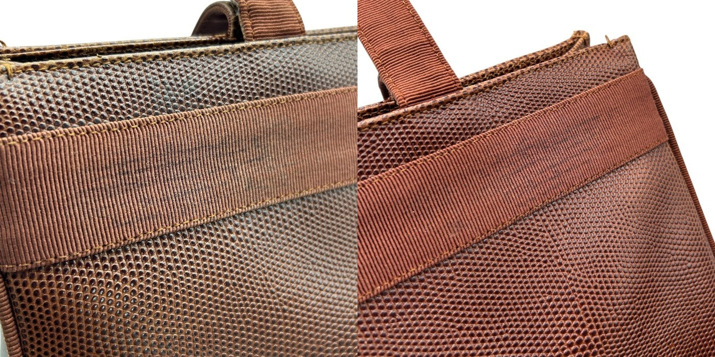 Salvatore Ferragamo サルヴァトーレ フェラガモ レザー トートバッグ 本革 ブランド レディース 鞄 ブラウン A4 通勤 お出かけ 中古 W４