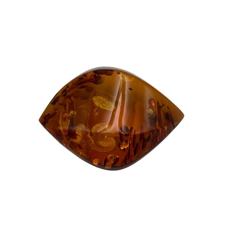 琥珀 帯留め 中古 D4