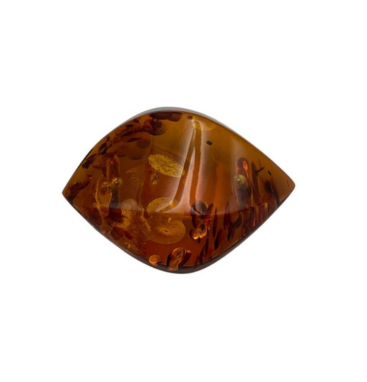 琥珀 帯留め 中古 D4