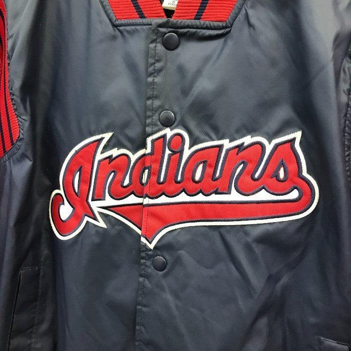 Majestic インディアンス スタジャン メンズ 秋冬 ナイロン ネイビー/レッド XLサイズ 中古 M1