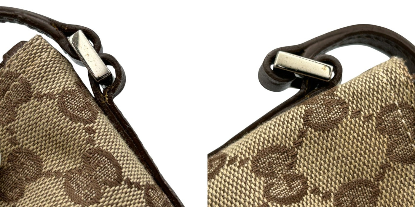 GUCCI グッチ GGキャンバス アクセサリーポーチ ミニ ハンド バッグ 039 1103 2123 鞄 ブランド 小さめ ブラウン 中古 W４