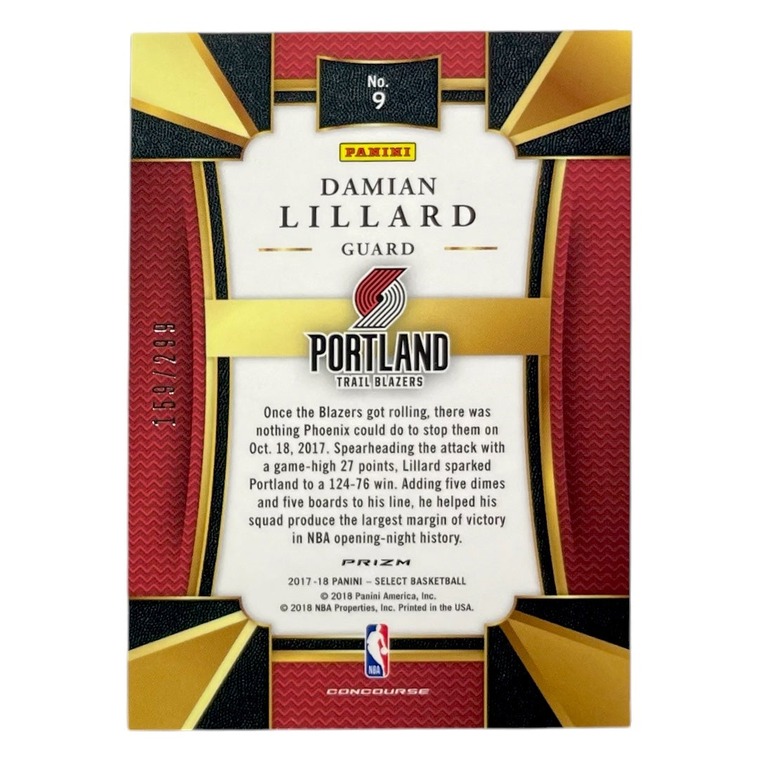 PANINI NBAカード SELECT PRIZM DAMIAN LILLARD TRAIL BLAZERS /299 #9 中古 IT2