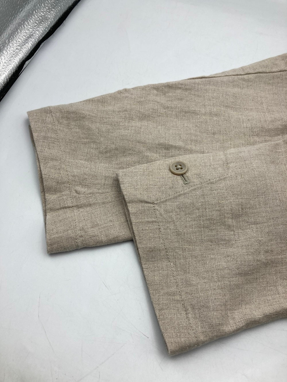 無印良品  リネン 洗いざらし ジャケット 生成 サイズL メンズ 中古 D4