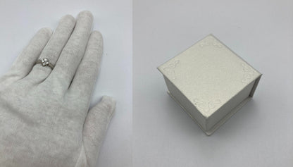 Pt900 ダイヤ0.517ct スクエア 菱型 リング 11号 中古 D4