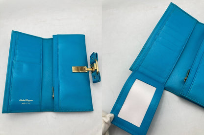 Salvatore Ferragamo フェラガモ ヴァラリボン 2つ折り長財布 中古 D4