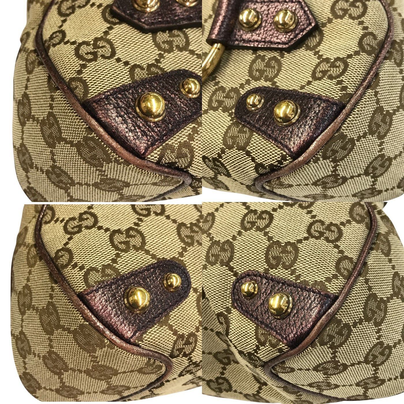 GUCCI グッチ GGキャンバス ショルダーバッグ レディース ホースビット フラップ ベージュ/ブラウン 131474 中古 T1