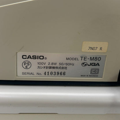 CASIO 電子レジスター TE-M80 グレー カシオ レジ お店 電卓 中古 W４