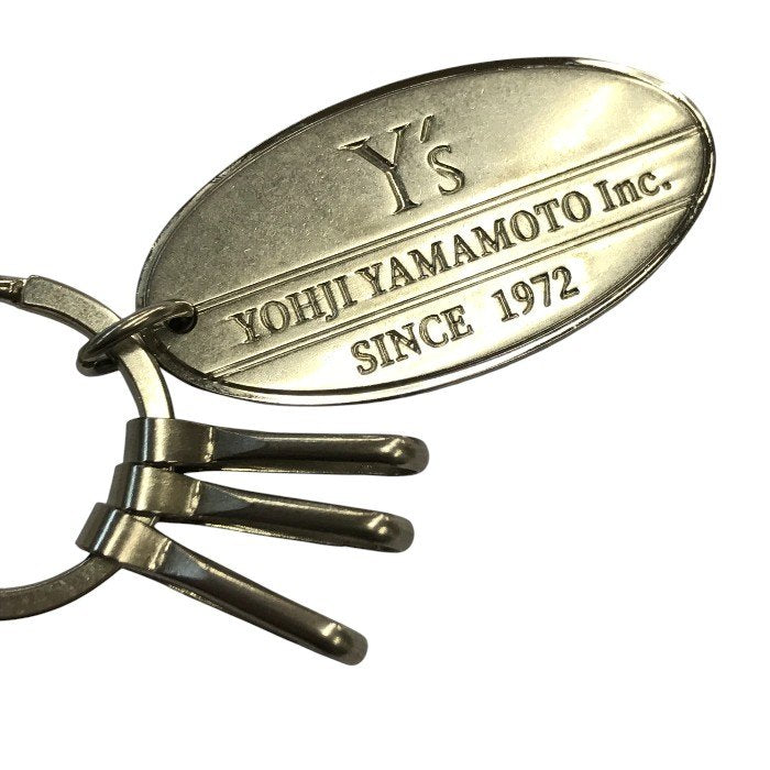 Y's ワイズ キーリング キーホルダー ロゴプレート ヨウジヤマモト シルバー/ホワイト 中古 T1