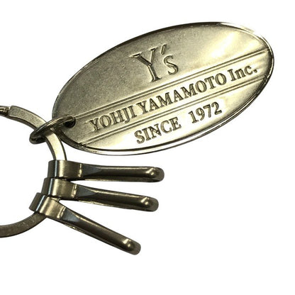 Y's ワイズ キーリング キーホルダー ロゴプレート ヨウジヤマモト シルバー/ホワイト 中古 T1