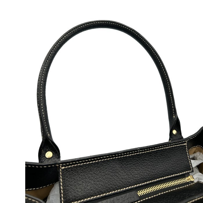 kate spade ケイトスペード スクエア トートバッグ 鞄 レディース ブラック レザー かわいい 中古 W４