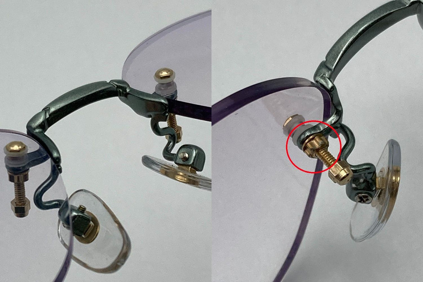 mila schon ミラショーン ニッケルフリー リムレス メガネフレーム  MS-4449 中古 D4