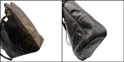 CHANEL シャネル マトラッセ ラムスキン チェーン トートバッグ ブラック 鞄 ラムレザー ブランド レディース 中古 W1