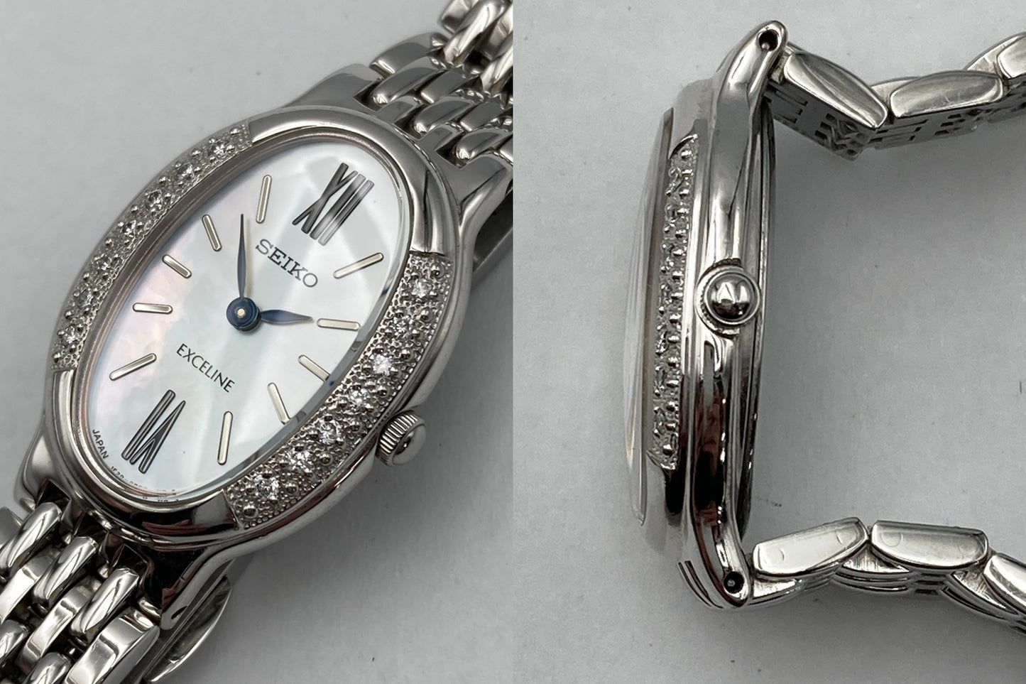 SEIKO セイコー エクセリーヌ ダイヤベゼル 腕時計 アナログ クォーツ 1F20-0BG0 レディース 中古 D4