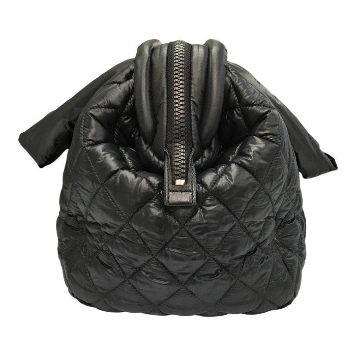 CHANEL シャネル コココクーン ミニボストンバッグ レディース ナイロン トート/ハンドバッグ キルティング 軽量 ブラック A47205 中古 T1