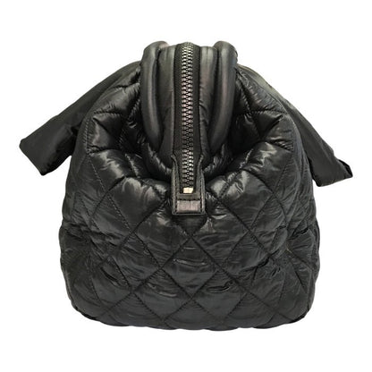 CHANEL シャネル コココクーン ミニボストンバッグ レディース ナイロン トート/ハンドバッグ キルティング 軽量 ブラック A47205 中古 T1