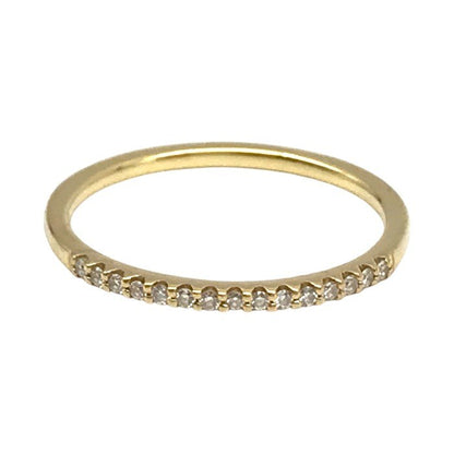 4℃ K18 リング レディース シンプル メレダイヤ イエローゴールド 10号 中古 T1