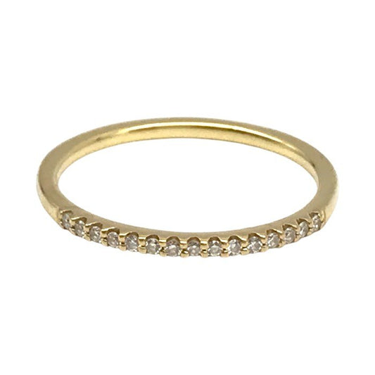 4℃ K18 リング レディース シンプル メレダイヤ イエローゴールド 10号 中古 T1