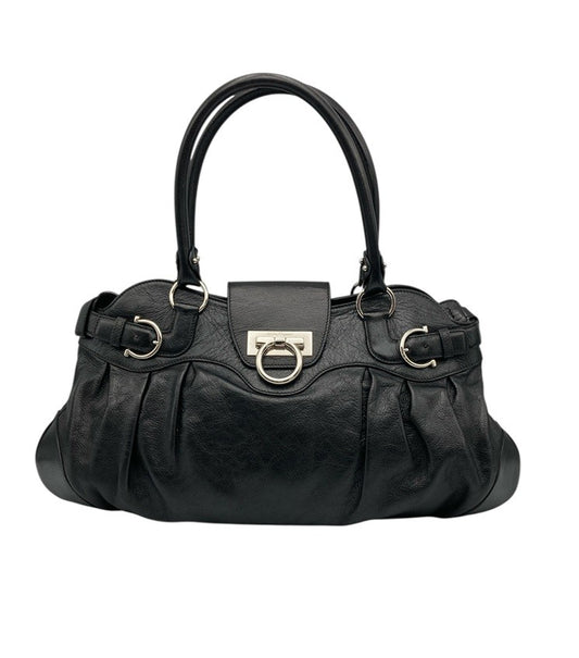 Salvatore Ferragamo サルヴァトーレフェラガモ ガンチーニ マリッサ ハンドバッグ ブラック BW-21 中古 D4