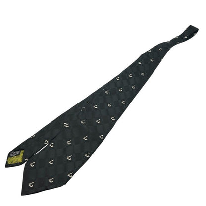 Vivienne Westwood MAN ヴィヴィアンウエストウッド メン ソードアーム 小紋柄 チェック柄 ブラック グレー ネクタイ ビジネス 総柄 メンズ ファッション 中古 W４