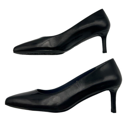 O'RIC オーリック CANDIE レディース パンプス  35 1/2 (約22.5cm) 410-31821 ポインテッドトゥ 靴 シューズ ヒール ブラック レザー 中古 W４