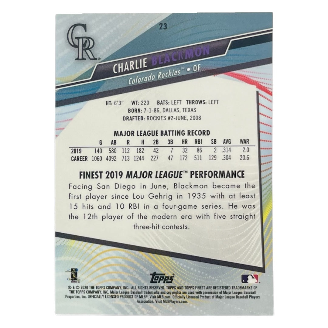 TOPPS MLBカード FINEST CHARLIE BLACKMON COLORADO ROCKIES /250 #23 中古 IT2