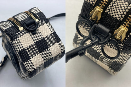 TORY BURCH トリーバーチ ペリー ボンベ ギンガム ミニバッグ 中古 D4