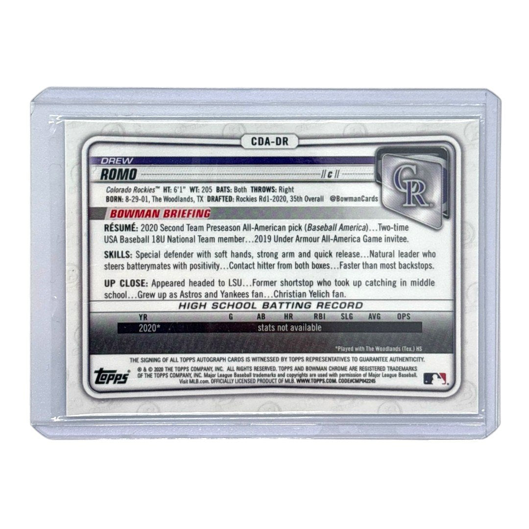 TOPPS MLBカード BOWMAN CHROME 1ST DREW ROMO COLORADO ROCKIES /150 #CDA-DR 中古 IT1