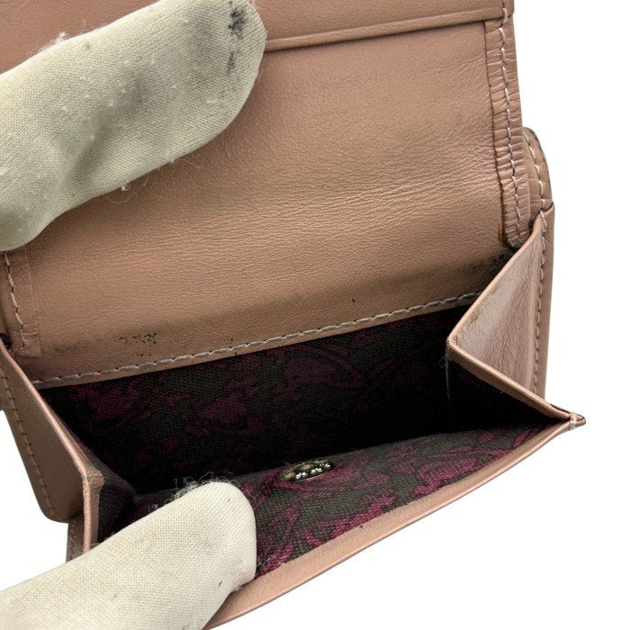 Vivienne Westwood ヴィヴィアンウエストウッド レザー 三つ折り財布 本革 コンパクト ミニ レディース 中古 W4