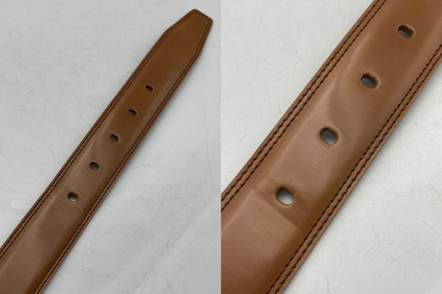 BALLY バリー 回転バックル レザー ベルト リバーシブル ブラウン/ライトグレー 中古 D4