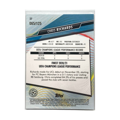 TOPPS サッカーカード FINEST CHRIS RICHARDS BAYERN 065/125 #27 中古 IT2