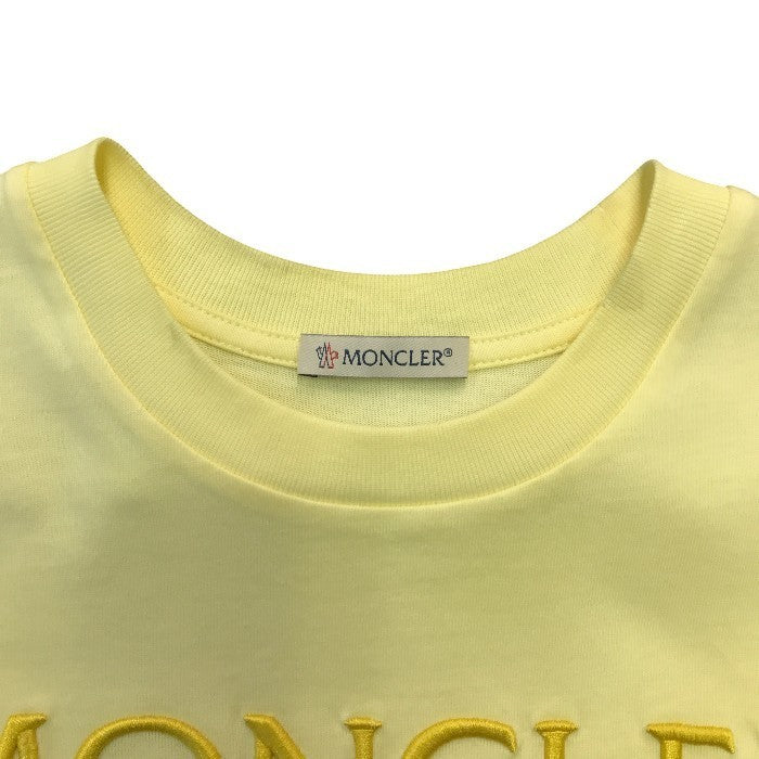 MONCLER モンクレール Tシャツ レディース 半袖 コットン ロゴ 刺繍 ワッペン イエロー XSサイズ J10938C00006 中古 T1